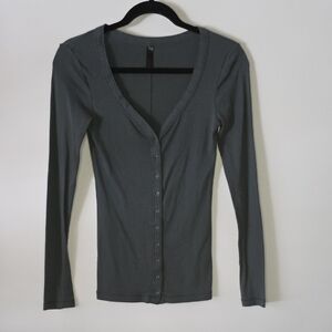 Victoria Secret Gray Button-Down Women's Top